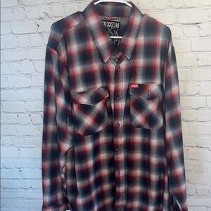 3X DIXXON EQUALIZER Men's Plaid Shirt in Red, Black, and White
